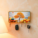 Load image into Gallery viewer, Webelkart Premium Wooden Canvas Print Decorative Key Holder for Home and Office Decor, Key Hanger for Wall Decor, Key Chain Holder (10&quot; Inches) (Wood 8 MM) Home Decoration Item