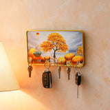 Load image into Gallery viewer, Webelkart Premium Wooden Canvas Print Decorative Key Holder for Home and Office Decor, Key Hanger for Wall Decor, Key Chain Holder (10&quot; Inches) (Wood 8 MM) Home Decoration Item