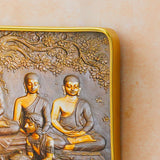 गैलरी व्यूवर में इमेज लोड करें, Webelkart Antique Canvas Buddha Print Key Holder For Home And Office Decor, Key Hanger For Wall Decor, Key Chain Holder (10&quot; Inches) Home Decoration Item