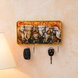 गैलरी व्यूवर में इमेज लोड करें, Webelkart Decorative Wooden Elephant Designer Key Holder for Home/Office Decor,Key Hanger for Wall,Key Chain Holder (10&quot; Inches)