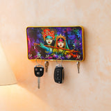 Load image into Gallery viewer, Webelkart Decorative Radhe Krishna Theme Wooden Key Holder for Home Decor,Wall Mounted Key Organizer, Key Chain Holder (10&quot; Inches)