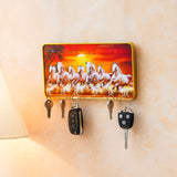 गैलरी व्यूवर में इमेज लोड करें, Webelkart Antique Seven Horse Wall Key Holder for Home/Office Decor 6 Hooks, Vastu Seven Horse Key Holder Home Decor Item (10&quot; Inches)