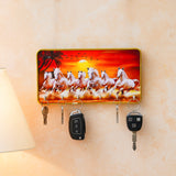 गैलरी व्यूवर में इमेज लोड करें, Webelkart Antique Seven Horse Wall Key Holder for Home/Office Decor 6 Hooks, Vastu Seven Horse Key Holder Home Decor Item (10&quot; Inches)