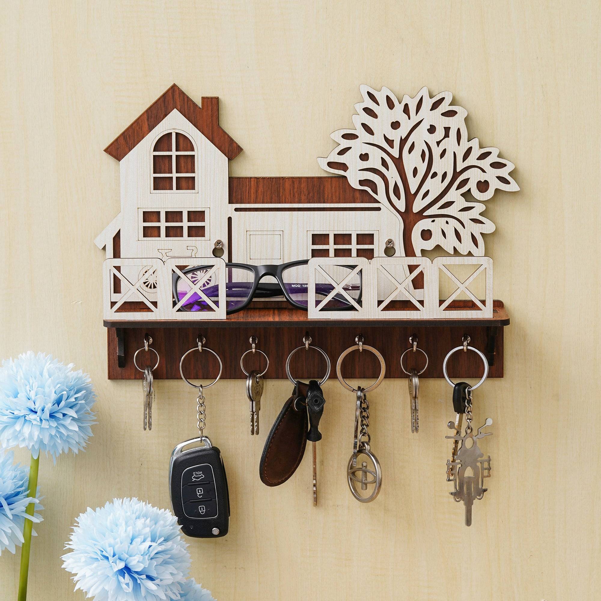 House Key Rack Webelkart Premium Wooden House Keys Hanger Key Holder for Home/Office ...