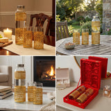 Load image into Gallery viewer, Webelkart Premium 1 Luxury Water Bottle with 2 Matching Glasses With Velvet Box| Golden Metal Net Design |Dining &amp; Kitchen Drinkware Set |Leak-Proof Steel | Home, Office &amp; Gifting,Diwali Decor Item