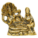Load image into Gallery viewer, Webelkart Premium Metal Lakshmi Vishnu Ji Sitting On Sheshnag Murti for Home and Office Decor| Lord Vishnu On Sheshnag Idol Statue for Temple Decor (4&quot; Inches)
