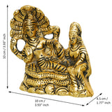 Load image into Gallery viewer, Webelkart Premium Metal Lakshmi Vishnu Ji Sitting On Sheshnag Murti for Home and Office Decor| Lord Vishnu On Sheshnag Idol Statue for Temple Decor (4&quot; Inches)