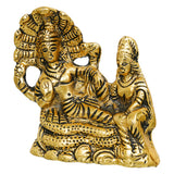 Load image into Gallery viewer, Webelkart Premium Metal Lakshmi Vishnu Ji Sitting On Sheshnag Murti for Home and Office Decor| Lord Vishnu On Sheshnag Idol Statue for Temple Decor (4&quot; Inches)