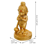 Load image into Gallery viewer, Webelkart Premium Resin Bal Lord Hanuman Showpiece for Home Decor, Hanuman Idol Statue for Car Dashboard | Hanuman Ji Bajrang Bali Ki Murti for Home and Office Temple (3.14" Inches Gold)
