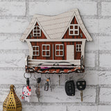 Load image into Gallery viewer, Webelkart Premium Wooden House Design Wall Mounted Key Holder with Shelf &amp; 6 Hooks, Cottage Style Key Hanger (10 Inches)