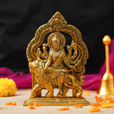 गैलरी व्यूवर में इमेज लोड करें, Webelkart Premium Metal Maa Durga MATA Rani Sherawali Murti Idol for Temple,MATA Rani Murti for Office Desk,Sherawali MATA Idol for Car Dashboard (6.50&quot; Inches)
