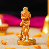 Load image into Gallery viewer, Webelkart Premium Resin Bal Lord Hanuman Showpiece for Home Decor, Hanuman Idol Statue for Car Dashboard | Hanuman Ji Bajrang Bali Ki Murti for Home and Office Temple (3.14" Inches Gold)