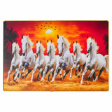 गैलरी व्यूवर में इमेज लोड करें, Webelkart Premium Big Seven Running Horses With Frame For Wall Vastu UV Print, Sunset Background Canvas Painting,Seven Horse Large Decorative Painting for Home Living Room,(8 MM 17.32&quot; Inches)