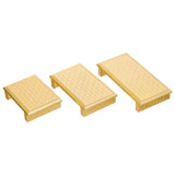 Load image into Gallery viewer, Webelkart Premium Set of 3 Wooden Brass Fitted Golden Rajwadi Chowki/Patla/Pooja Chowki for Home and Puja Decor-Diwali Decor Item Ganesh Pooja Chowki