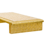 Load image into Gallery viewer, Webelkart Premium Set of 3 Wooden Brass Fitted Golden Rajwadi Chowki/Patla/Pooja Chowki for Home and Puja Decor-Diwali Decor Item Ganesh Pooja Chowki