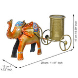 Load image into Gallery viewer, Webelkart Premium Metal Elephant Designer Pen Stand for Table And office Decorative Showpiece Gifts |Office Desk Storage,Desk Organizer | Pen Stand (11.5&quot; Inches)