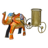 Load image into Gallery viewer, Webelkart Premium Metal Elephant Designer Pen Stand for Table And office Decorative Showpiece Gifts |Office Desk Storage,Desk Organizer | Pen Stand (11.5&quot; Inches)