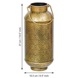 Load image into Gallery viewer, Webelkart Premium Iron Decorative Vase, Gold Embossed Design Flower Pot for Living Room and Office,Home Decor (15&quot; Inches)