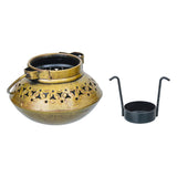 Load image into Gallery viewer, Webelkart Premium Metal Handicraft Designer Handi Shape Degchi T Light Candle Holder for Diwali Decor Rajashtani Candle Holder Diwali Gift Item (5&quot; Inches)