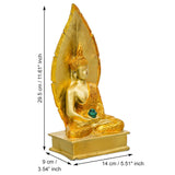 Load image into Gallery viewer, Webelkart Premium Gold Meditating Sitting Gautam Buddha with Leaf Background Idol Statue Showpiece for Home/Office Decor/Living Decorations | Home Decoration Item| Diwali Corporate Gifts (12&quot; Inches)