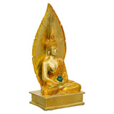 Load image into Gallery viewer, Webelkart Premium Gold Meditating Sitting Gautam Buddha with Leaf Background Idol Statue Showpiece for Home/Office Decor/Living Decorations | Home Decoration Item| Diwali Corporate Gifts (12&quot; Inches)