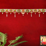 Load image into Gallery viewer, Webelkart Premium Gota Flower with Ganesha Wall Hanging Handmade Door Hanging/Bandarwal/Toran for Door, Traditional Bandarwal for Door, (41&quot; inches...