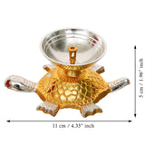 Load image into Gallery viewer, Webelkart Premium Tortoise Shape Brass Diya with Velvet Box for Pooja Decor | Diya for Diwali| Oil Lamp for Home( 4.5" Inches)