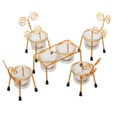 Load image into Gallery viewer, WebelKart Premium Chair Tealight Candle Holder with Glass for Diwali Decoration |Tealight Candle Holder for Table Decor - Diwali Gift Items for Home and Office Decor Set of 5 Dinner Tealight Holder