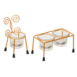 Load image into Gallery viewer, WebelKart Premium Chair Tealight Candle Holder with Glass for Diwali Decoration |Tealight Candle Holder for Table Decor - Diwali Gift Items for Home and Office Decor Set of 5 Dinner Tealight Holder