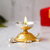Load image into Gallery viewer, Webelkart Premium Tortoise Shape Brass Diya with Velvet Box for Pooja Decor | Diya for Diwali| Oil Lamp for Home( 4.5" Inches)