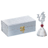 Load image into Gallery viewer, Webelkart Premium HandiCrafted Peacock Silver Plated Pooja Bell with Rudraksha with Box for Home/Office Decor/Brass Hand Puja Bell/Ghanti Pooja Bell (5.5&quot; Inches)