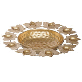 गैलरी व्यूवर में इमेज लोड करें, Webelkart Premium Gold Polish Urli Bowl Set of 3 Lotus Diya Metal Urli Pot Potpourri Bowl for Home and Office Decor &amp; Festival Gift Flowers for Pooja and Home Decoration