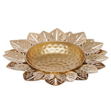 गैलरी व्यूवर में इमेज लोड करें, Webelkart Premium Gold Polish Leaf Design Set of 3 Flower Shape Flower Decorative Urli Bowl for Home Floating Flowers for Home,Table Decor| Diwali Decoration Gold
