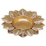 गैलरी व्यूवर में इमेज लोड करें, Webelkart Premium Gold Polish Leaf Design Set of 3 Flower Shape Flower Decorative Urli Bowl for Home Floating Flowers for Home,Table Decor| Diwali Decoration Gold