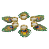 गैलरी व्यूवर में इमेज लोड करें, Webelkart Premium Handmade Mor Pankh Tealight Candle Holder for Diwali Decoratoin|Tealight Candles for Rangoli Decoration| Diwali Gifting Items (4.5&quot; Inches Set of 6)