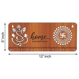 गैलरी व्यूवर में इमेज लोड करें, Webelkart Premium Home is Our Happy Place Wooden Key Holder for Home and Office Decor - 12 Inches (7 Hooks, Brown)