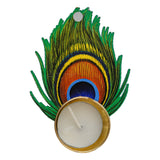 गैलरी व्यूवर में इमेज लोड करें, Webelkart Premium Handmade Mor Pankh Tealight Candle Holder for Diwali Decoratoin|Tealight Candles for Rangoli Decoration| Diwali Gifting Items (4.5&quot; Inches Set of 6)