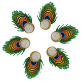 गैलरी व्यूवर में इमेज लोड करें, Webelkart Premium Handmade Mor Pankh Tealight Candle Holder for Diwali Decoratoin|Tealight Candles for Rangoli Decoration| Diwali Gifting Items (4.5&quot; Inches Set of 6)
