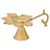 Load image into Gallery viewer, Webelkart Premium Brass Panch Diya Set for Diwali Decor |Oil Lamp for Aarti Diya|Aarti Deepak Oil Lamp for Home Decor ( Brass 6" Inhes )