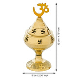 Load image into Gallery viewer, Webelkart Premium Brass Diya with Cap for Diwali Decor |Oil Puja Lamp for Aarti Diya|Deepak Oil Lamp for Home Decor Temple Pooja Articles( Brass 4.72" Inhes ) Diwali Decor Item