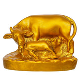 Load image into Gallery viewer, Webelkart Premium Golden Cow &amp; Calf Showpiece | Kamdhenu Decorative Idol for Home &amp; Office | Resin Figurine for Vastu &amp; Spiritual Decor |Golden Bull Figurine with Calf, Feng Shui Decor (5" Inches)