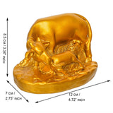 Load image into Gallery viewer, Webelkart Premium Golden Cow &amp; Calf Showpiece | Kamdhenu Decorative Idol for Home &amp; Office | Resin Figurine for Vastu &amp; Spiritual Decor |Golden Bull Figurine with Calf, Feng Shui Decor (5" Inches)