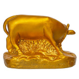 Load image into Gallery viewer, Webelkart Premium Golden Cow &amp; Calf Showpiece | Kamdhenu Decorative Idol for Home &amp; Office | Resin Figurine for Vastu &amp; Spiritual Decor |Golden Bull Figurine with Calf, Feng Shui Decor (5" Inches)