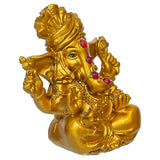 Load image into Gallery viewer, Webelkart Premium Golden Lord Ganesha Idol | Resin Ganpati Murti with Red Stone Work | Vastu &amp; Pooja Decorative Showpiece | Home &amp; Office Tabletop Decor Golden Ganesha Idol Statue (3.5" Inches)