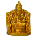 Load image into Gallery viewer, Webelkart Premium Golden Lord Ganesha Idol with Arch | Resin Ganpati Murti for Pooja &amp; Vastu | Spiritual Home &amp; Office Decor | Tabletop Showpiece (4" inches)