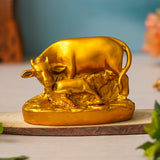 Load image into Gallery viewer, Webelkart Premium Golden Cow &amp; Calf Showpiece | Kamdhenu Decorative Idol for Home &amp; Office | Resin Figurine for Vastu &amp; Spiritual Decor |Golden Bull Figurine with Calf, Feng Shui Decor (5" Inches)