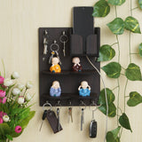 गैलरी व्यूवर में इमेज लोड करें, Webelkart Premium Key Chain Hanging Board/Wall Hanging Key Holder with Mobile Charging Stand (11.5 Inches, 10 Hooks)