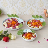 गैलरी व्यूवर में इमेज लोड करें, Webelkart Premium Multicolor Leaf and Lotus Flower Diya Set of 3 Bowl for Dining Table Flower Shape Flower Decorative Urli Bowl for Home | Diwali Decoration Multicolored
