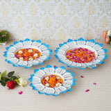 गैलरी व्यूवर में इमेज लोड करें, Webelkart Premium Multicoloured Leaf Design Set of 3 Flower Shape Flower Decorative Urli Bowl for Home Floating Flowers for Home,Table Decor| Diwali Decoration