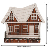 Load image into Gallery viewer, Webelkart Premium Wooden House Design Wall Mounted Key Holder with Shelf &amp; 6 Hooks, Cottage Style Key Hanger (10 Inches)